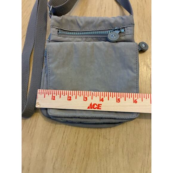 Kipling El Dorado Bag Crossover Purse Flap Pocket Travel Organize Zippers Gray - Picture 6 of 10